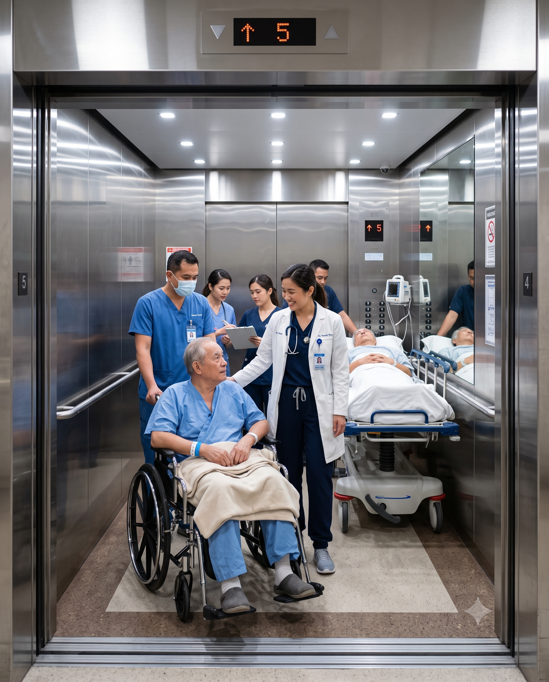 Hospital lift for patient movement